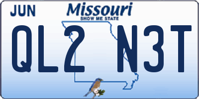 MO license plate QL2N3T