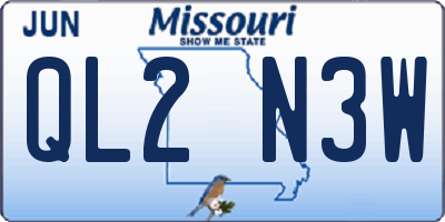 MO license plate QL2N3W
