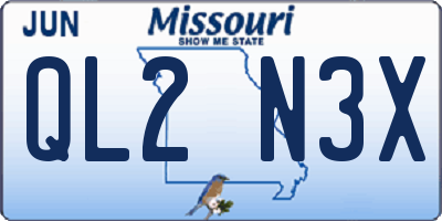 MO license plate QL2N3X