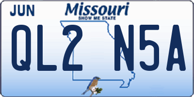 MO license plate QL2N5A
