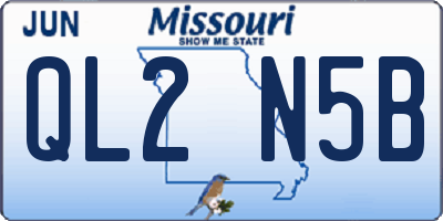 MO license plate QL2N5B