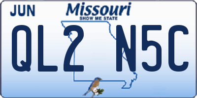 MO license plate QL2N5C