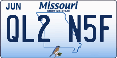 MO license plate QL2N5F