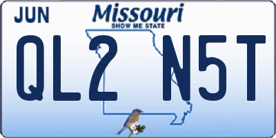 MO license plate QL2N5T