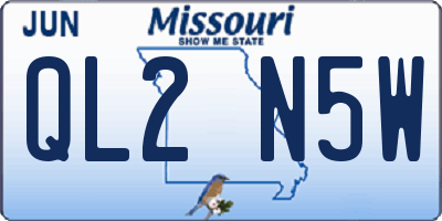 MO license plate QL2N5W