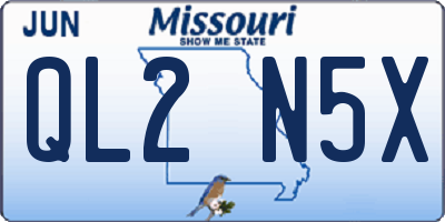 MO license plate QL2N5X