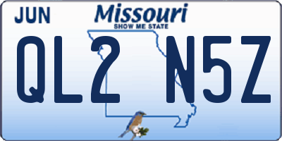 MO license plate QL2N5Z