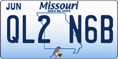 MO license plate QL2N6B