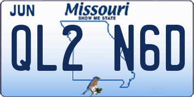 MO license plate QL2N6D
