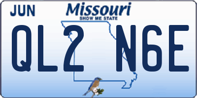 MO license plate QL2N6E