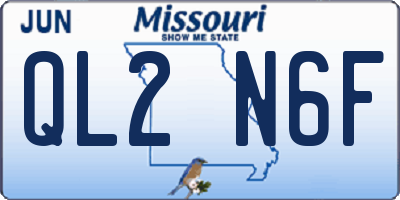 MO license plate QL2N6F