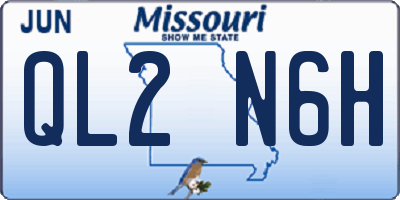 MO license plate QL2N6H