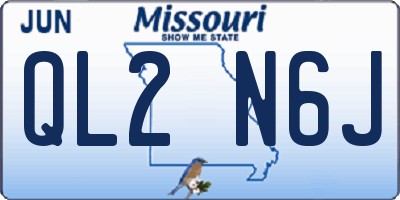 MO license plate QL2N6J
