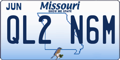 MO license plate QL2N6M