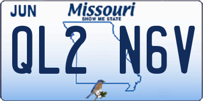 MO license plate QL2N6V