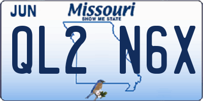 MO license plate QL2N6X
