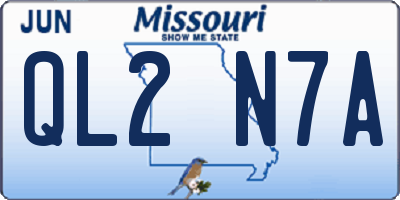 MO license plate QL2N7A