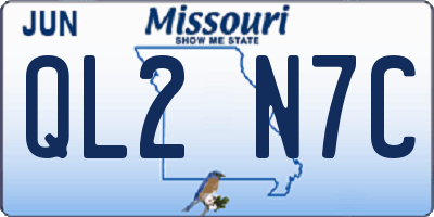 MO license plate QL2N7C
