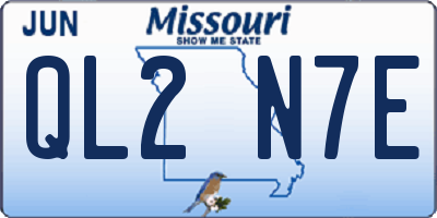 MO license plate QL2N7E