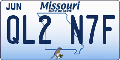 MO license plate QL2N7F