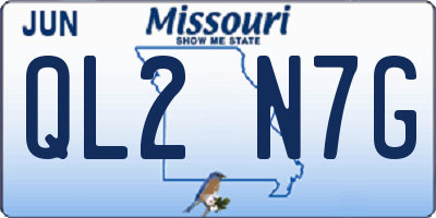 MO license plate QL2N7G