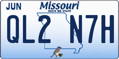 MO license plate QL2N7H
