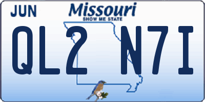 MO license plate QL2N7I