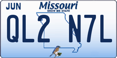 MO license plate QL2N7L