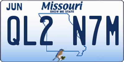 MO license plate QL2N7M
