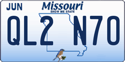 MO license plate QL2N7O