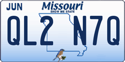 MO license plate QL2N7Q
