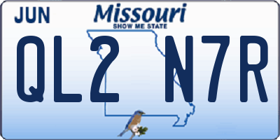 MO license plate QL2N7R