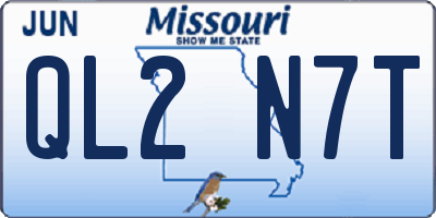 MO license plate QL2N7T