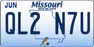 MO license plate QL2N7U