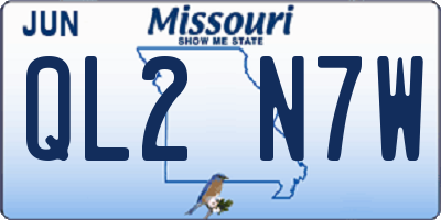 MO license plate QL2N7W