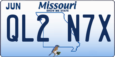 MO license plate QL2N7X