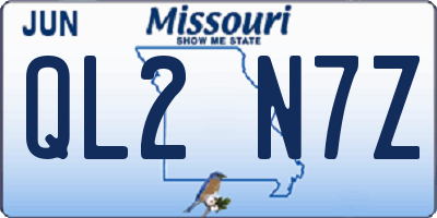 MO license plate QL2N7Z