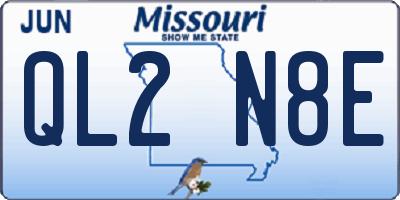MO license plate QL2N8E