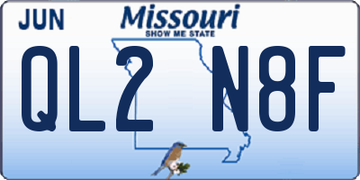 MO license plate QL2N8F
