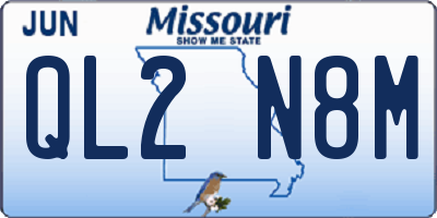 MO license plate QL2N8M