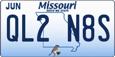 MO license plate QL2N8S