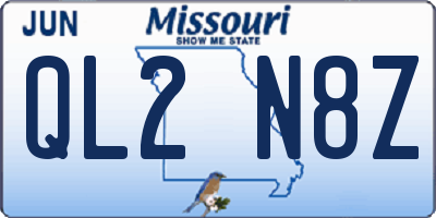MO license plate QL2N8Z