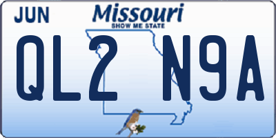 MO license plate QL2N9A