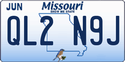 MO license plate QL2N9J