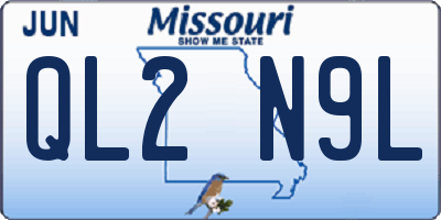 MO license plate QL2N9L