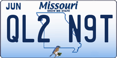MO license plate QL2N9T