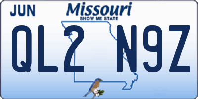 MO license plate QL2N9Z