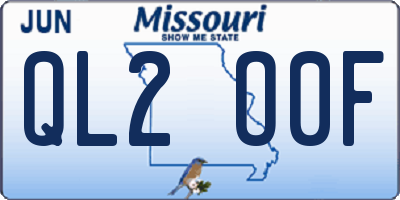 MO license plate QL2O0F