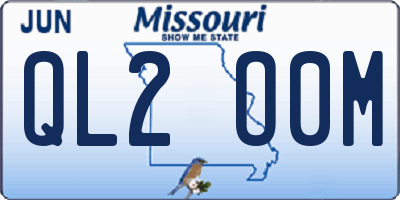 MO license plate QL2O0M