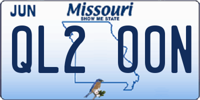 MO license plate QL2O0N